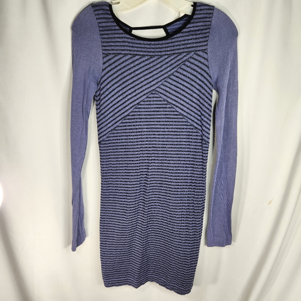 Intimately by Free People Purple/Black Open Back Striped Bodycon Dress Size M/L